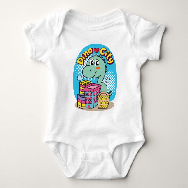 Body Para Bebê Cidade de Dino (Frente)
