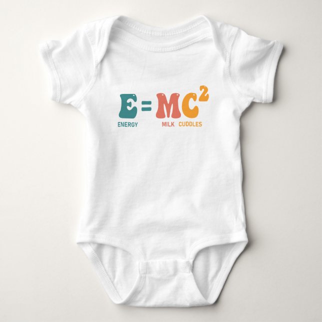 Body Para Bebê Ciência Engraçada E=MC2 (Frente)