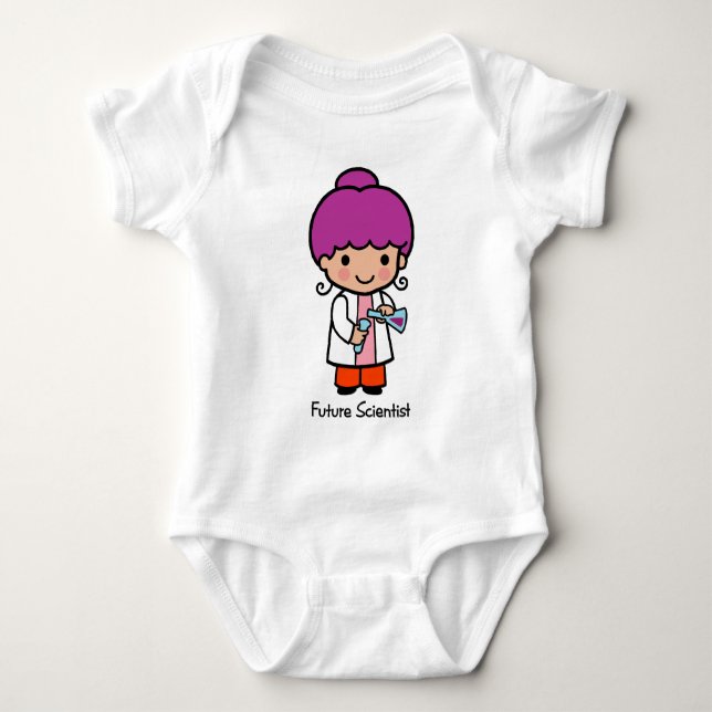 Body Para Bebê Cientista Futuro - Rapariga (Frente)