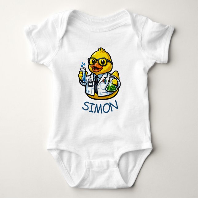 Body Para Bebê Cientista Pato de Borracha (Frente)