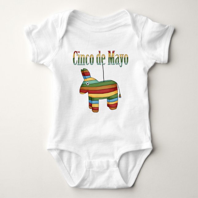 Body Para Bebê Cinco do MÉXICO de Mayo (Frente)