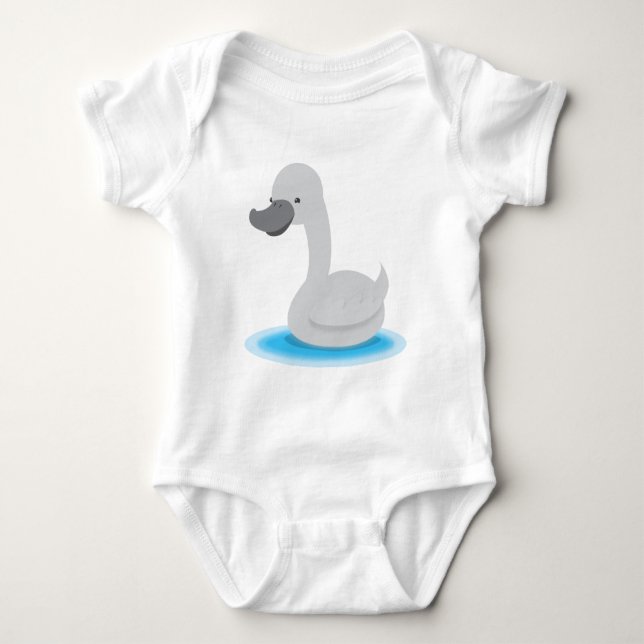 Body Para Bebê Cinza bonito de Gosling da CISNE (Frente)