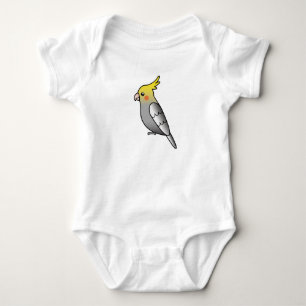 Body Para Bebê Cinza Cockatiel Parrot Bird