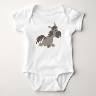 Body Para Bebê Cinza de Cartoon Bonita Vestuário De Bebê