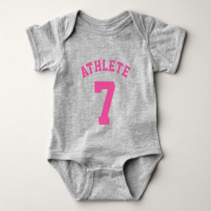 Body Para Bebê Cinza e Bebê Rosa   Design de Sports Jersey