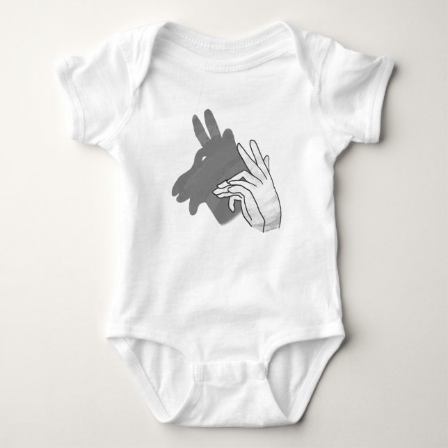 Body Para Bebê Cinza Hand Silhouette Billy Goat (Frente)