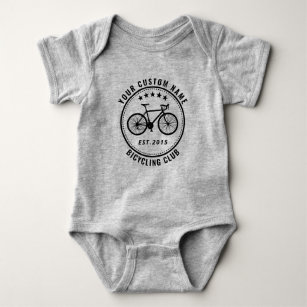 Body Para Bebê Cinza Personalizada do seu Clube de Bike ou do Nom