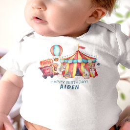 Body Para Bebê Circo do Carnaval Grande Toldo Azul Aniversário