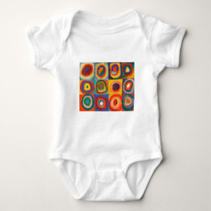 Body Para Bebê Círculos Concentrados Quadrados de Kandinsky