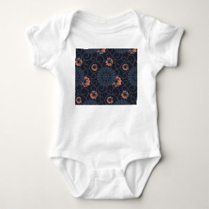 Body Para Bebê Círculos Ornamentados Escuros Vintage Sem Costura