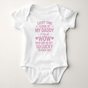 Body Para Bebê Citação de Papai Bonito Sortudo por Me Ter