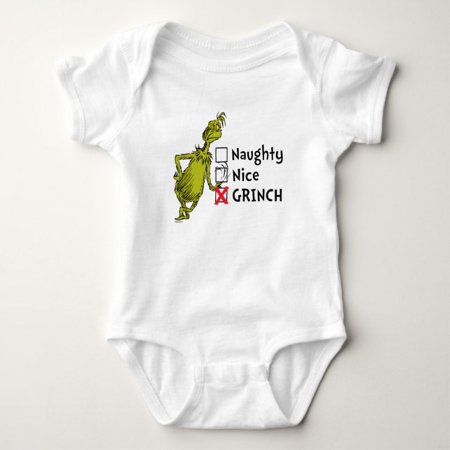 Body Para Bebê Citação Malvada, Boa ou do Grinch (Frente)