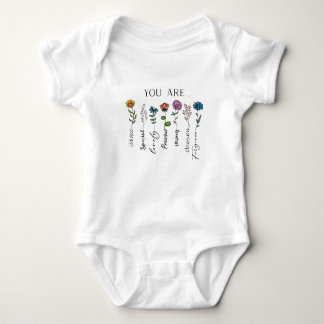 Body Para Bebê Citação Positiva de Flor Silvestre Inspiração de V