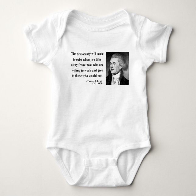 Body Para Bebê Citações 3b de Thomas Jefferson (Frente)