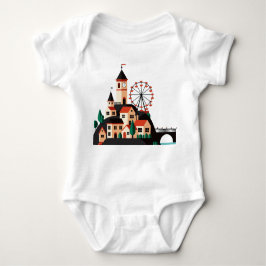 Body Para Bebê Cityscape with Ferris wheel Baby Bodysuit
