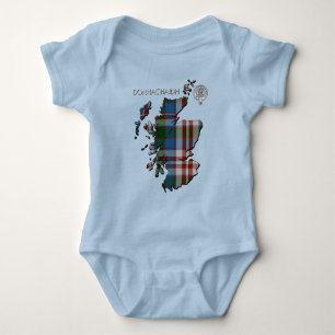 Body Para Bebê Clan Donnachaidh (Robertson) Crest & Dress Tartan