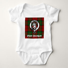 Body Para Bebê Clan Dunbar Tartan & Crest Crachá