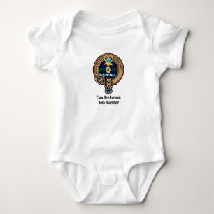 Body Para Bebê Clan Henderson Crest sobre Tartan