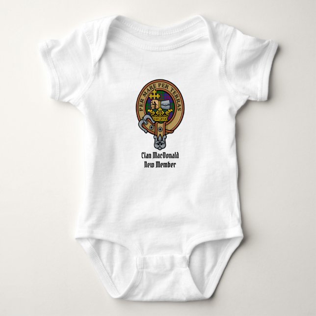 Body Para Bebê Clan MacDonald Crest Baby Bodydress (Frente)