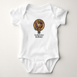Body Para Bebê Clan MacFarlane Crest sobre o vestido Tartan