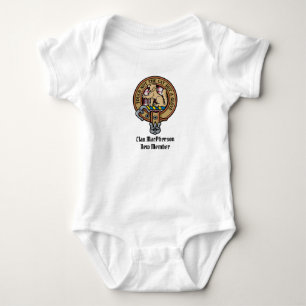 Body Para Bebê Clan MacPherson Crest sobre caçar Tartan