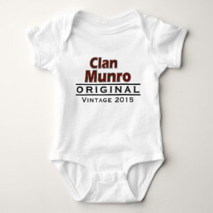 Body Para Bebê Clan Munro Vintage Personalize seu aniversário