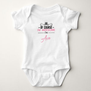 Body Para Bebê Claro que sou incrível. Sou Ava, nome Bebê Bodyc