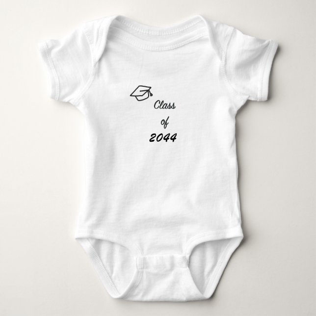 Body Para Bebê Classe de 2044 com Boné de formatura Baby Bodycase (Frente)