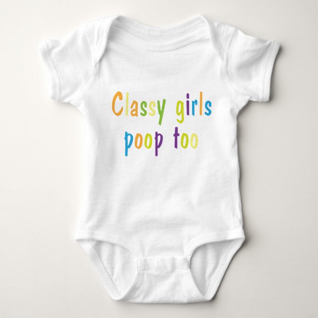 Body Para Bebê Classy-Girls-Poop-Too Baby (Frente)