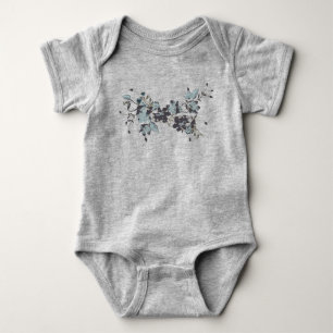 Body Para Bebê Clematis Vine Azul-Floral