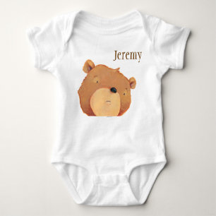 Body Para Bebê Close up do urso de Brown grande