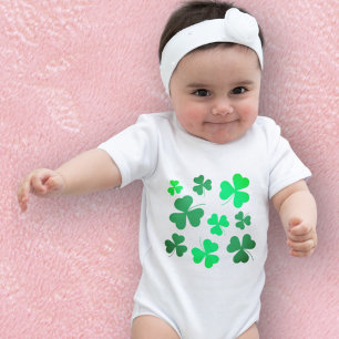 Body Para Bebê Clover Shamrock Irlanda Dia de São Patrício irland