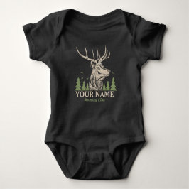 Body Para Bebê Clube Personalizado de Caça a Deer Elk Antler