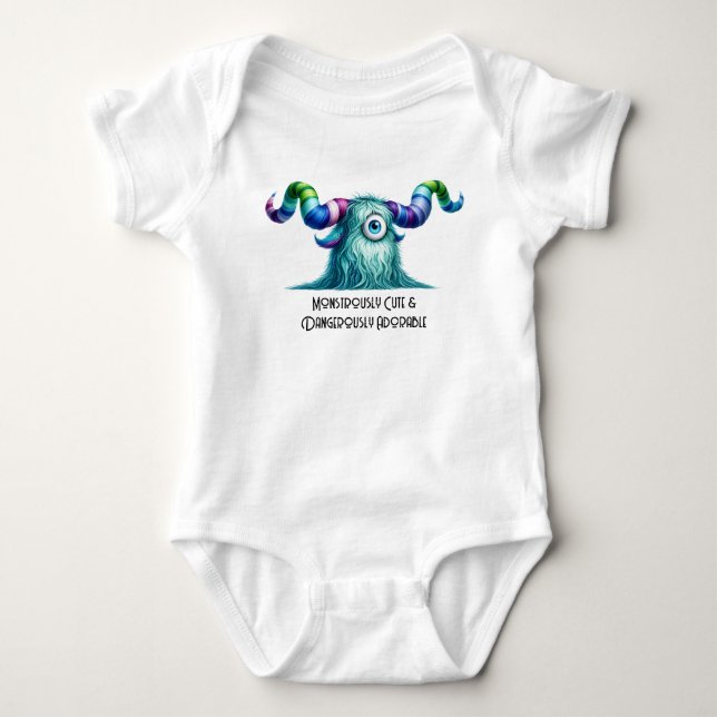 Body Para Bebê Clyde – O Monstro Curioso de Olhos Grandes (Frente)