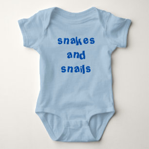 Body Para Bebê Cobras e caracóis em azul