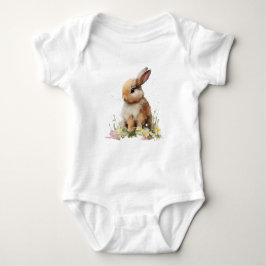 Body Para Bebê Coelhinho Bebê Doce com Flores