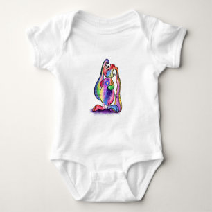 Body Para Bebê Coelhinho Colorido com Flower Baby Bodydress