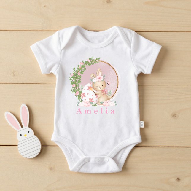 Body Para Bebê Coelhinho da Páscoa no Jardim Bodysuit de bebê per (Criador carregado)