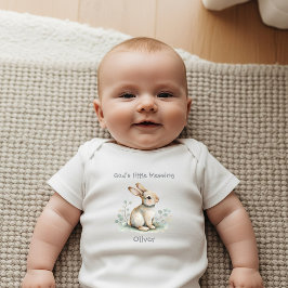 Body Para Bebê Coelhinho da Pequena Bênção de Deus Recém-Nascido