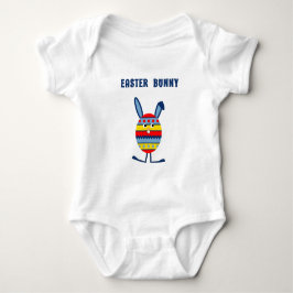 Body Para Bebê Coelhinho de ovo da Páscoa azul-bonito
