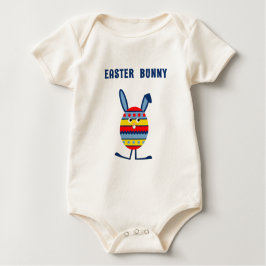 Body Para Bebê Coelhinho de ovo da Páscoa azul-bonito