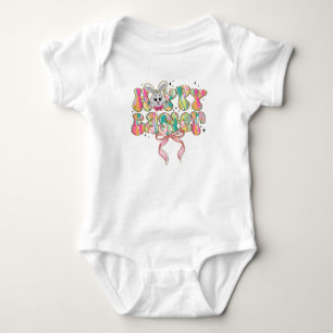 Body Para Bebê Coelhinho de Páscoa Feliz Laço Coquete