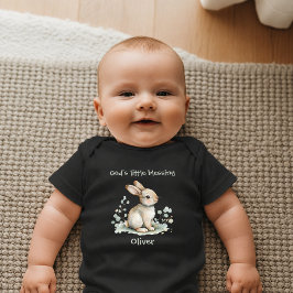Body Para Bebê Coelhinho de Pequena Bênção de Deus Recém-Nascido