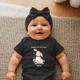 Body Para Bebê Coelhinho Feliz por Estar Aqui Bebê Recém-Nascido
