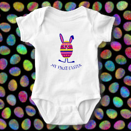 Body Para Bebê Coelhinho rosa-claro de ovo de Páscoa