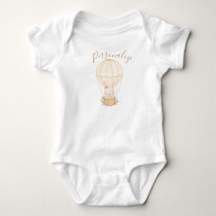 Body Para Bebê Coelho bebê bonito no balão de ar, rosa personaliz