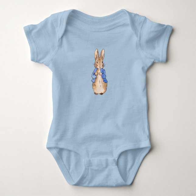 Body Para Bebê Coelho clássico em um casaco azul (Frente)