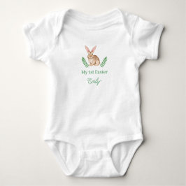 Body Para Bebê Coelho de Aquarela Com Orelhas Grandes Meu Primeir