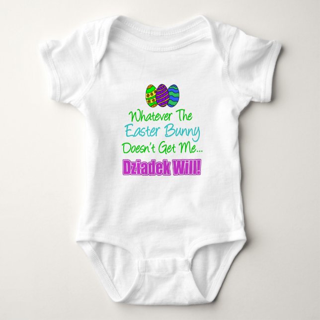Body Para Bebê Coelho de Páscoa Dziadek Will (Frente)