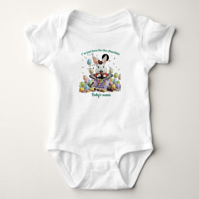 Body Para Bebê Coelho de Páscoa fofo (Frente)